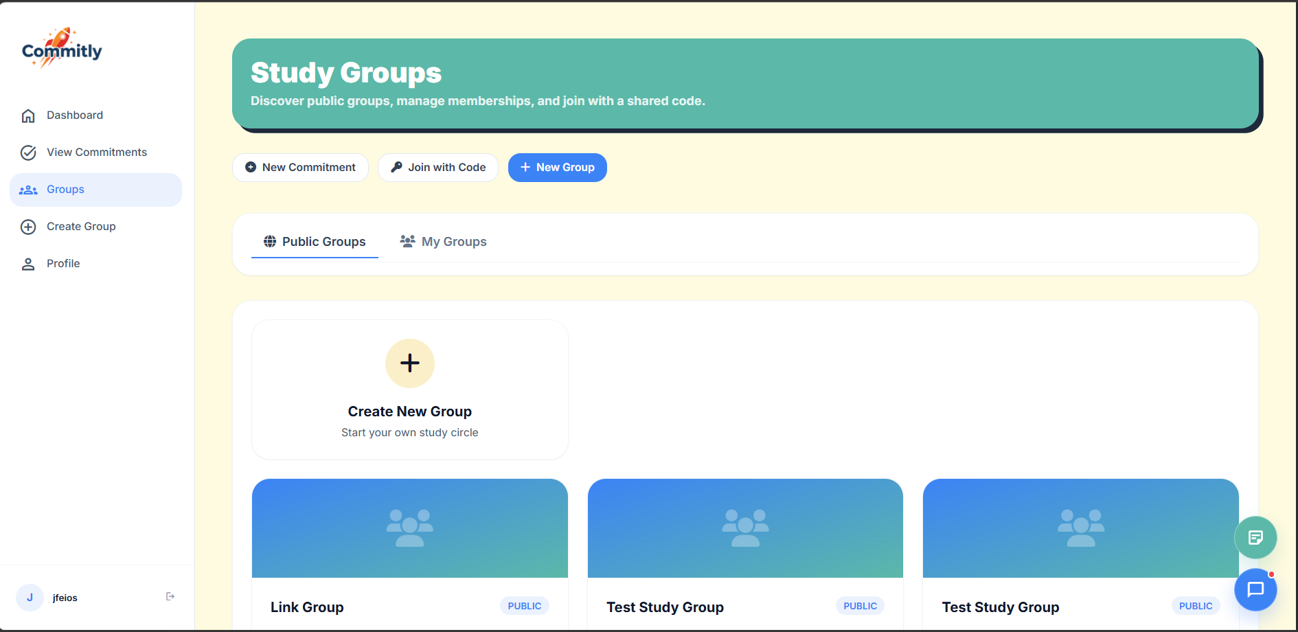 Commitly study groups