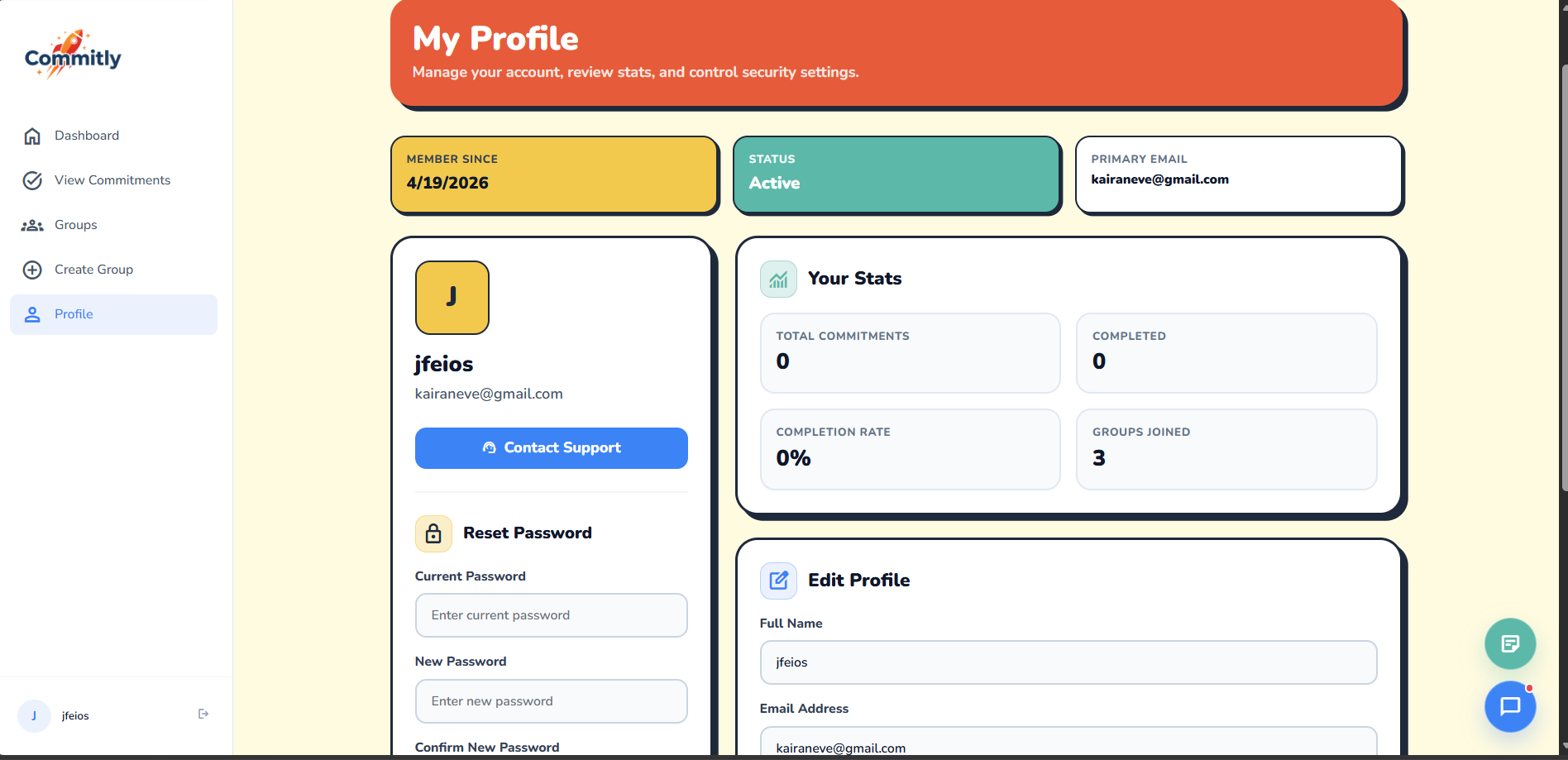 Commitly profile